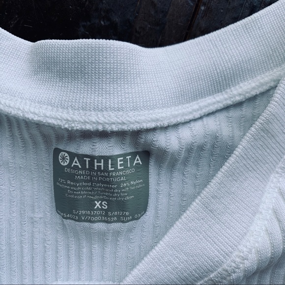 ATHLETA White Ribbed Tank Top XSMALL EUC - Picture 3 of 4